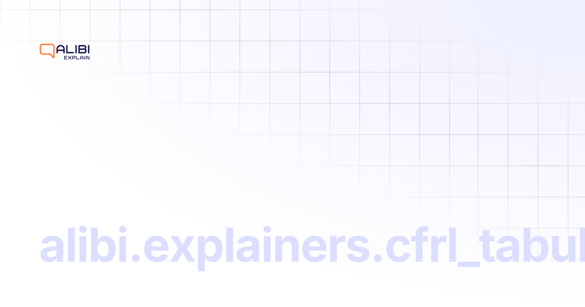 alibi.explainers.cfrl_tabular | Alibi Explain