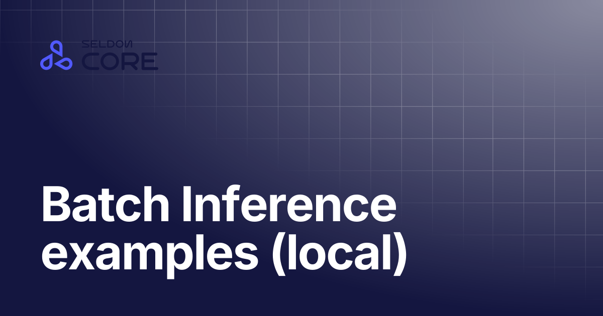 Batch Inference examples (local) | v2.10 | Seldon Core 2